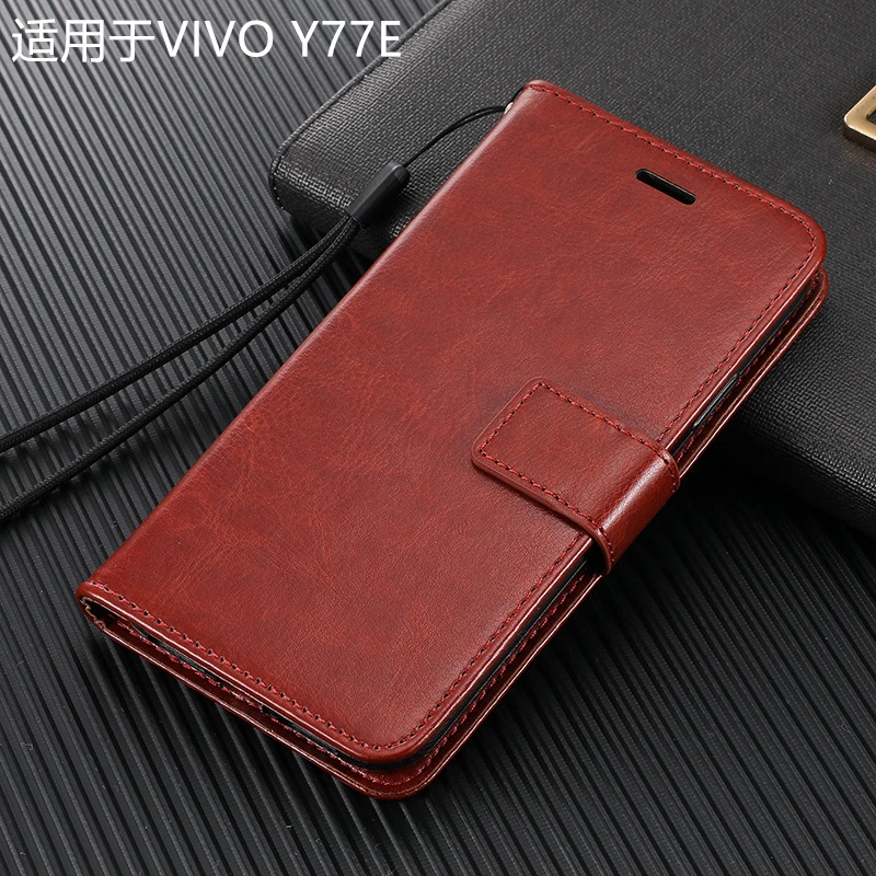 适用于vivoy77e手机壳翻盖高档vivo全包y77E男女新款软防摔5G皮套