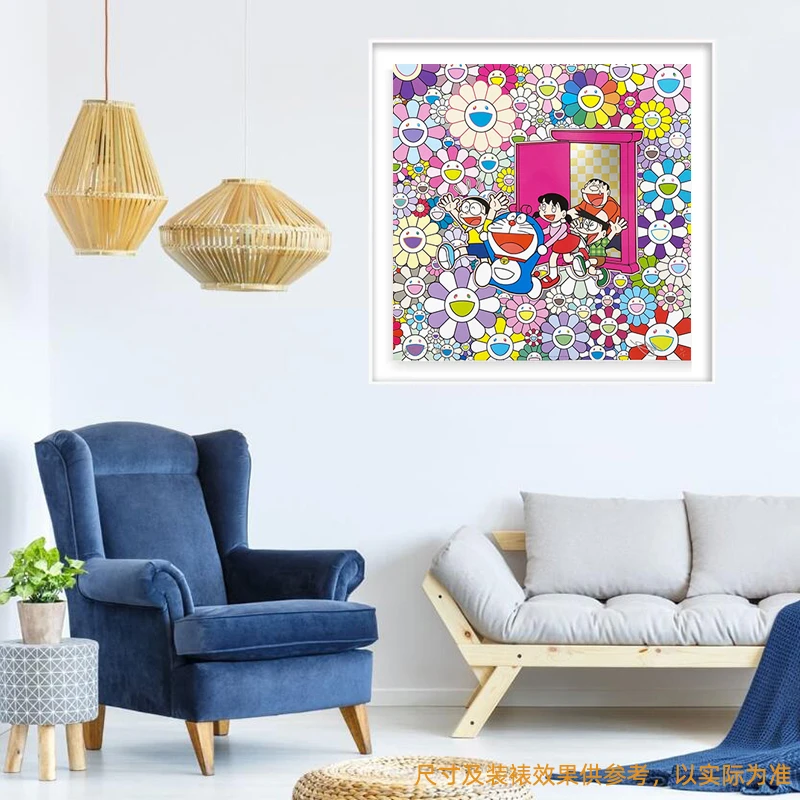 村上隆亲笔签名限量版画哆啦A梦通过任意门获救原包装全新未拆