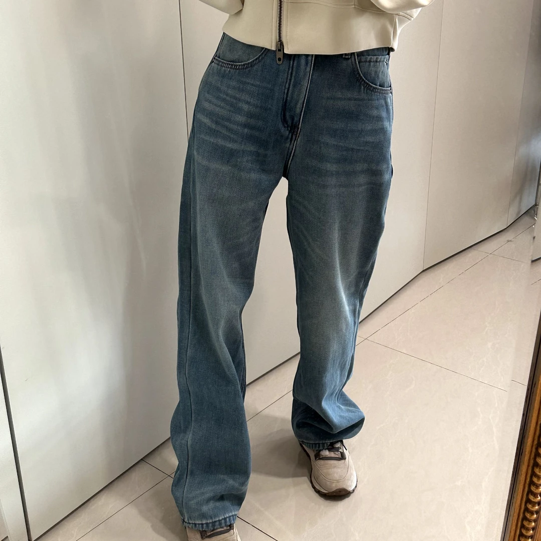 ananstudio蓝色牛仔裤（内里绒毛）