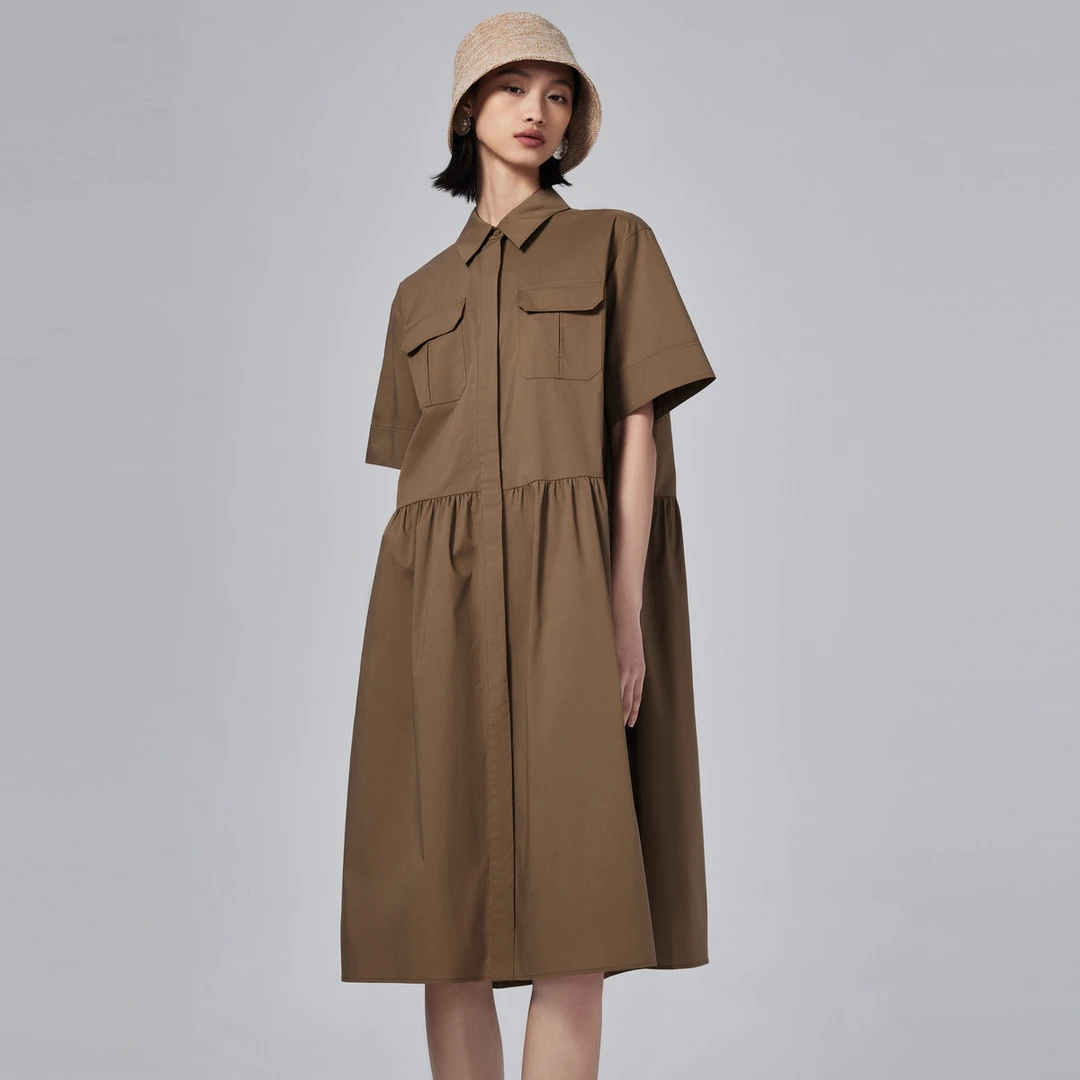 M.TSUBOMI/子苞米【专柜同款】中长款高腰宽松休闲设计感a字裙