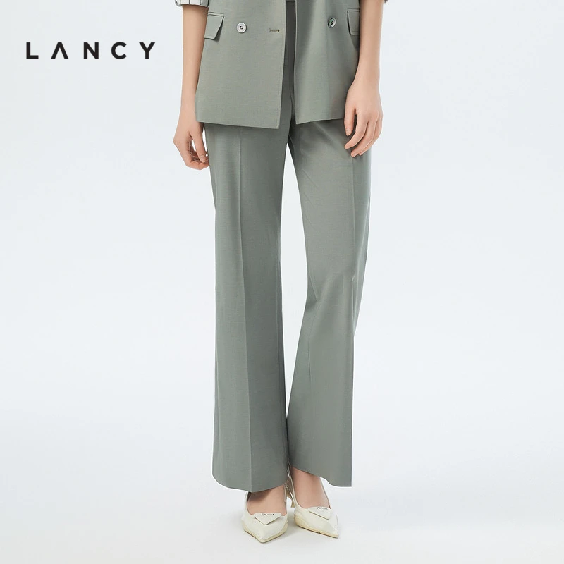 LANCY/朗姿【专柜同款】女士夏季宽松时尚垂感通勤高腰西裤