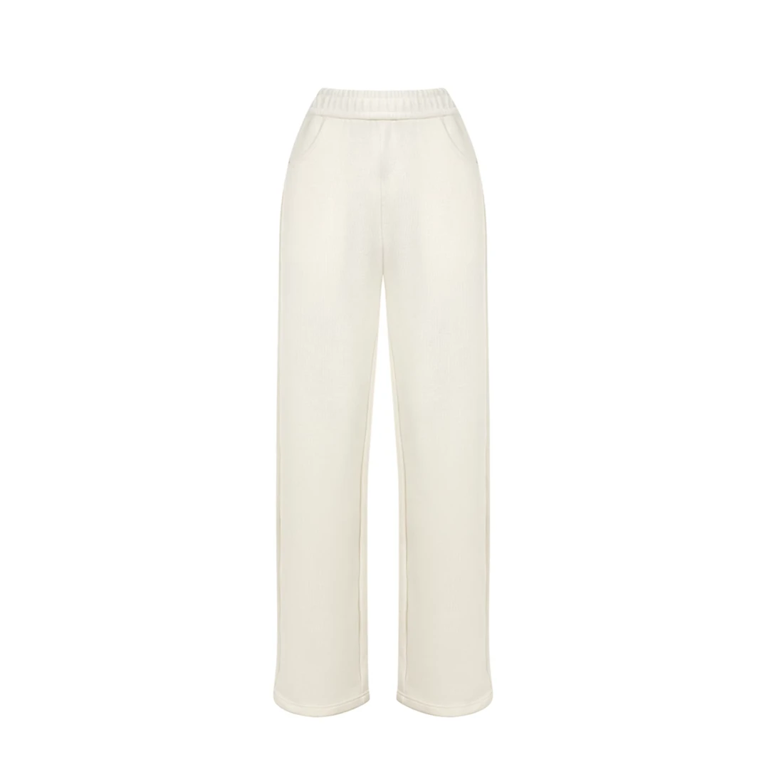 M.TSUBOMI/子苞米【专柜同款】直筒时尚百搭简约米白色宽松休闲裤