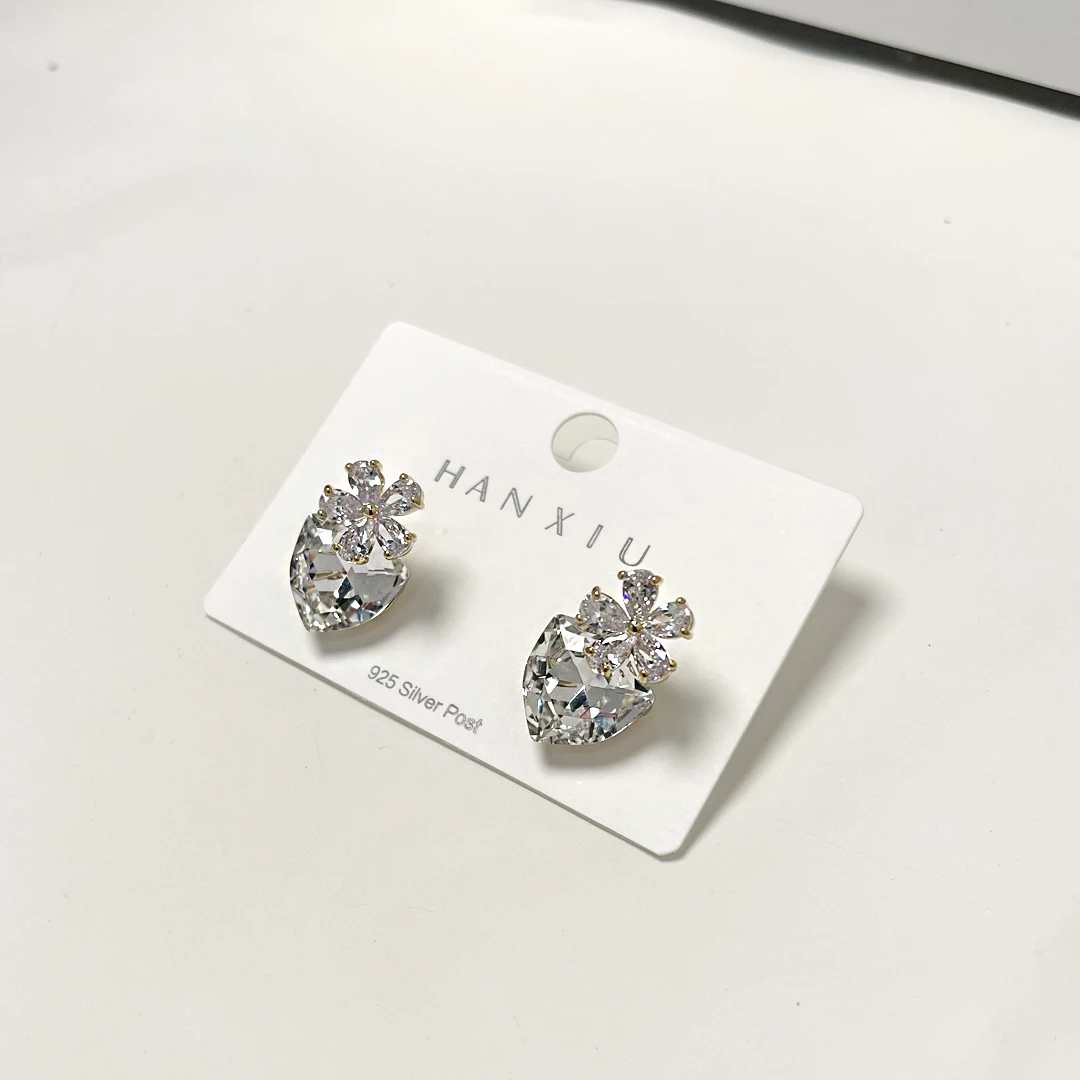 铜合金仿水晶耳饰 耳环C5502