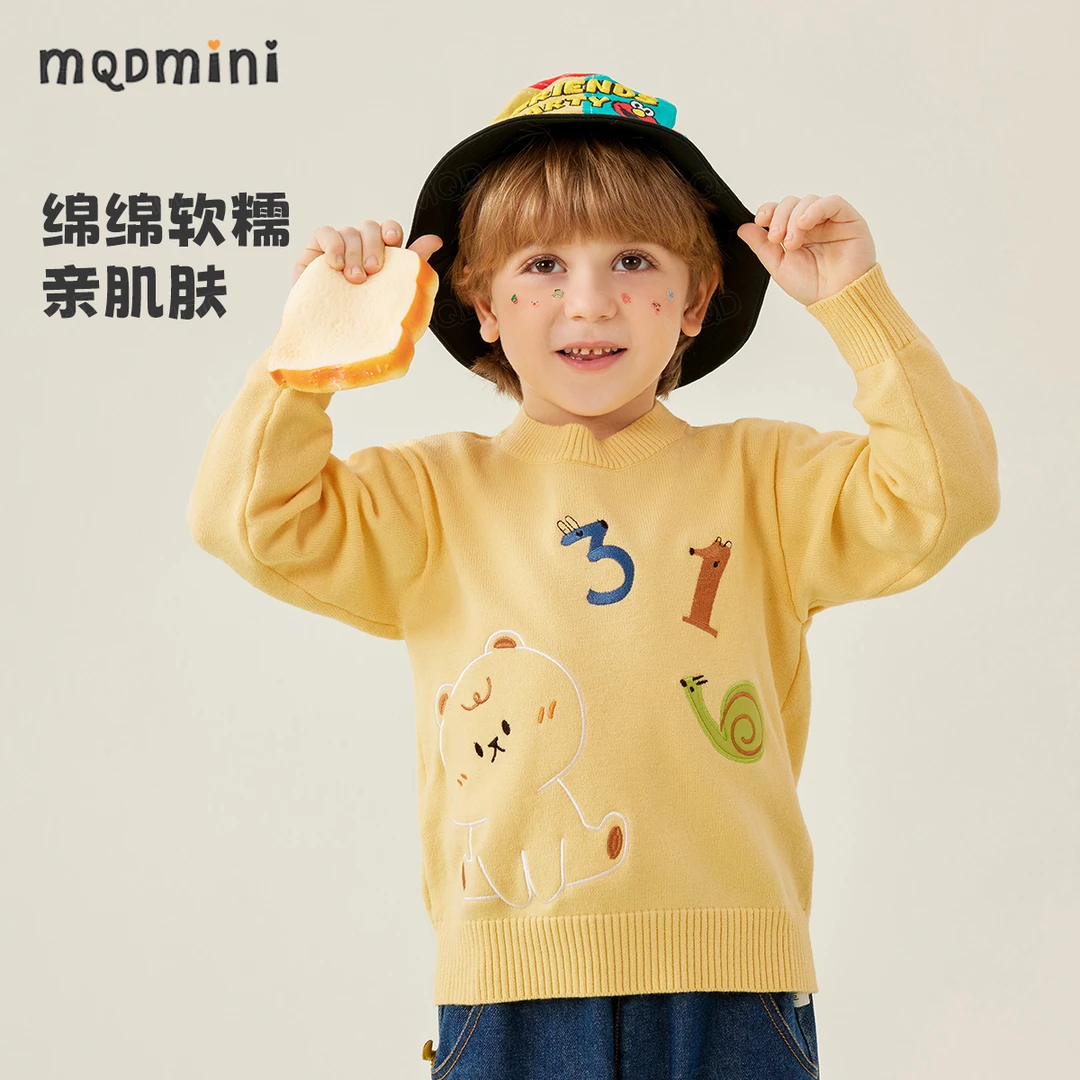 MQDMINI童装男童针织衫毛衣刺绣圆领上衣时尚舒适潮流784120722