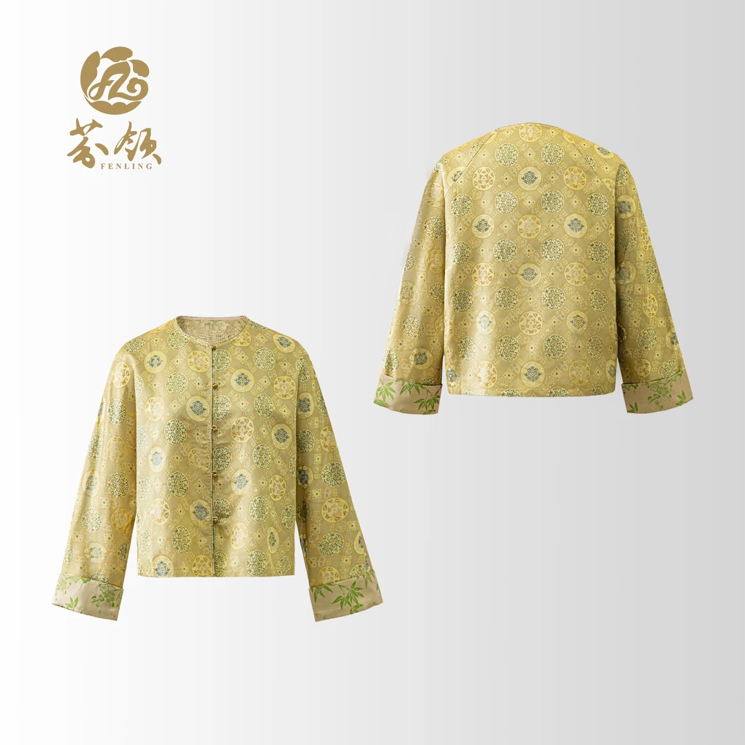 芬领-富瑞繁荣-桑蚕丝非遗绫罗双面异色罗新中式外套SY1172-1173