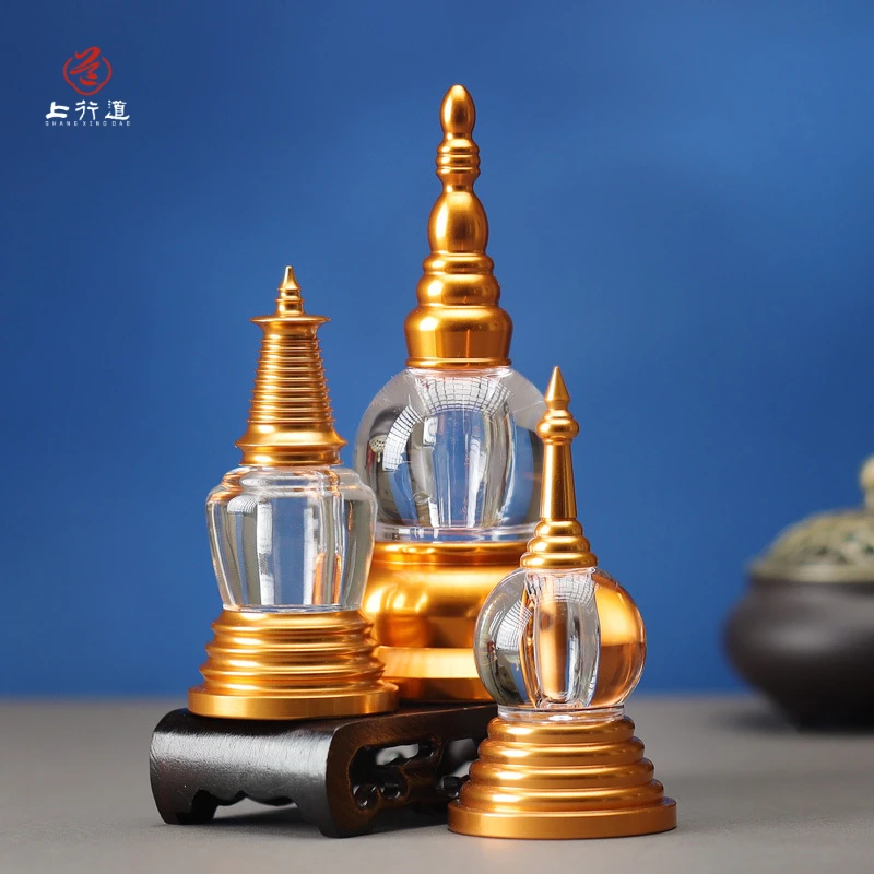 上行道摆件【亚克力水晶菩提塔】藏式舍利塔家居用品装饰嘎乌宝瓶塔