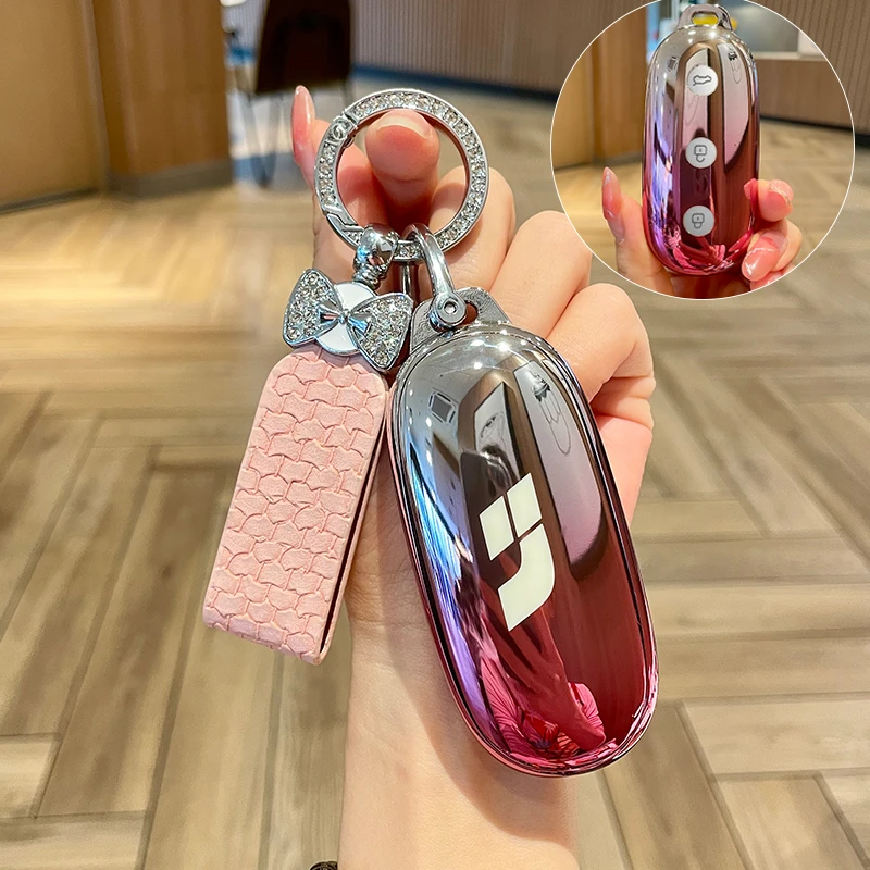 适用24款理想L7钥匙套L9汽车用品保护壳L8扣女专用mega高档渐变色