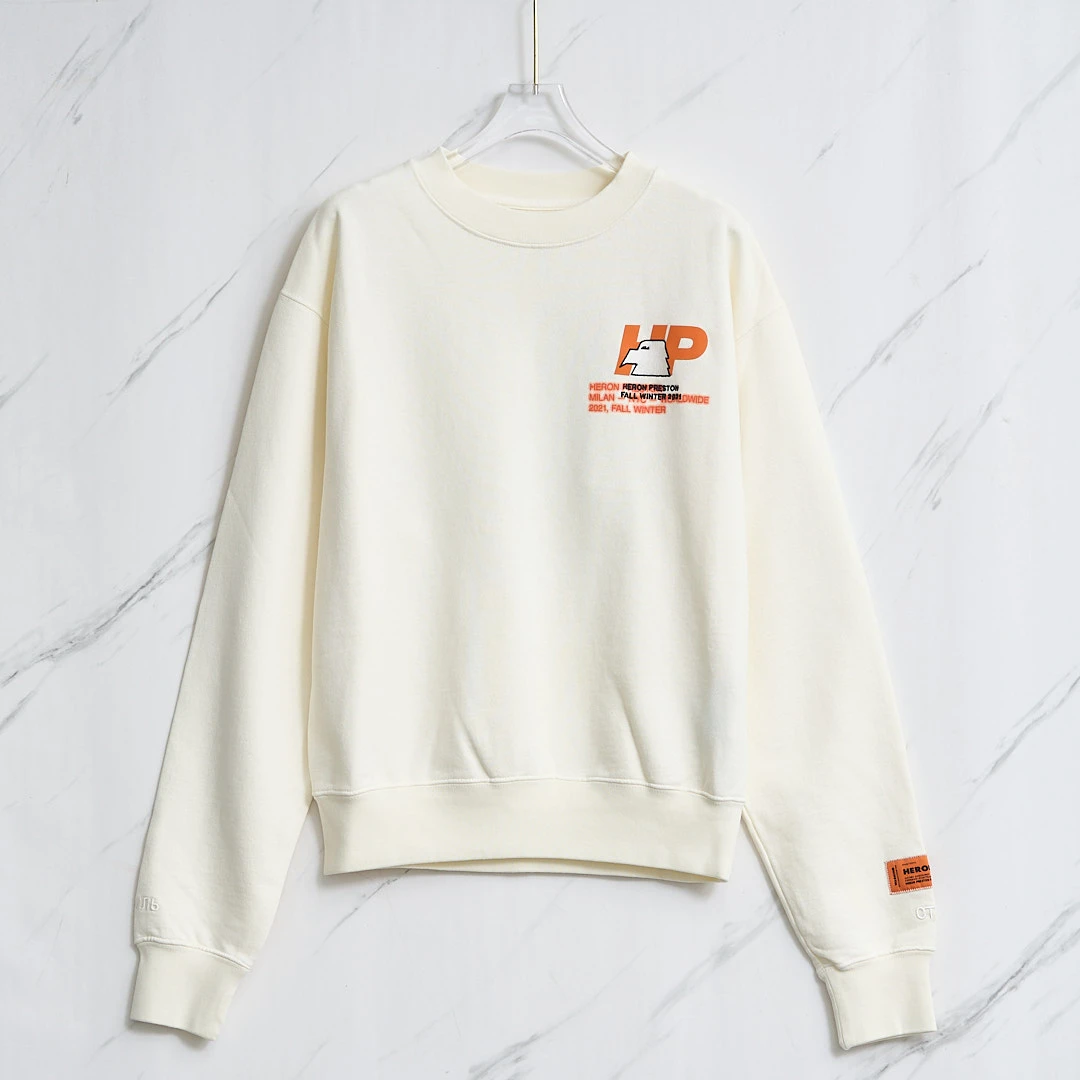 全新未使用 HERONPRESTON 男士刺绣字母印花卫衣/HNBU00078