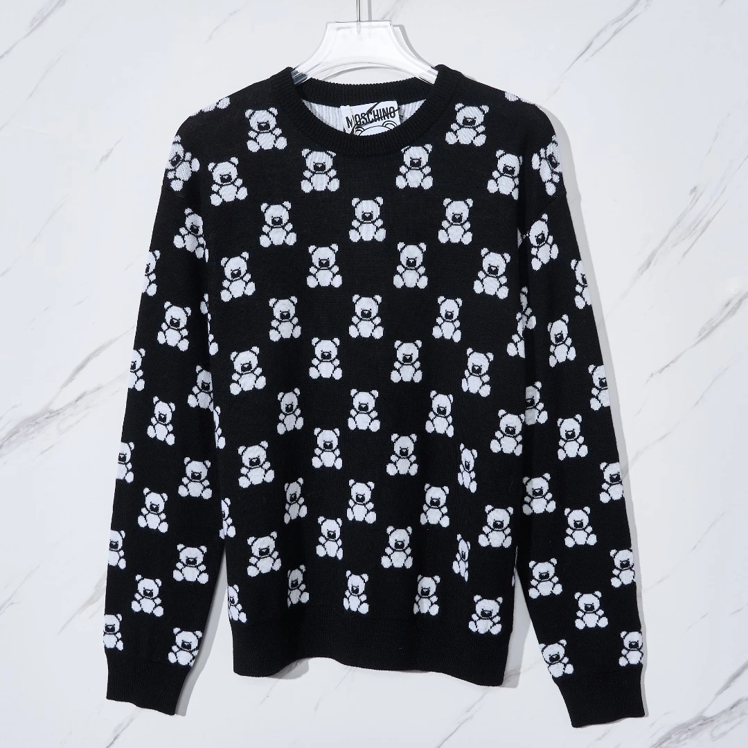 全新未使用/Moschino 满印小熊提花羊毛衫/MNGU00393/MNGU00350
