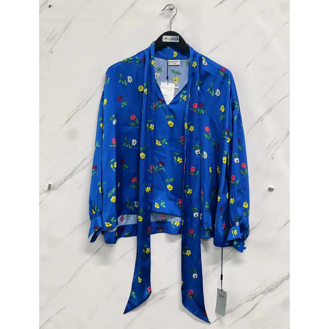 【瑞池女装】全新未使用/Balenciaga女士法式印花衬衫/BGGU07020