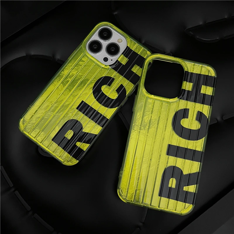 简约英文RICH适用于苹果15pro/14/13/promax手机壳iphone16男女款