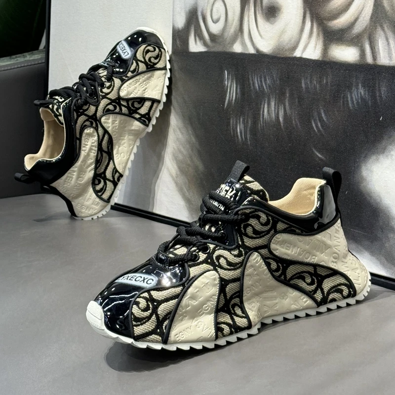 男鞋秋冬款2023新款透气阿甘老爹鞋厚底增高运动休闲鞋春季潮鞋男