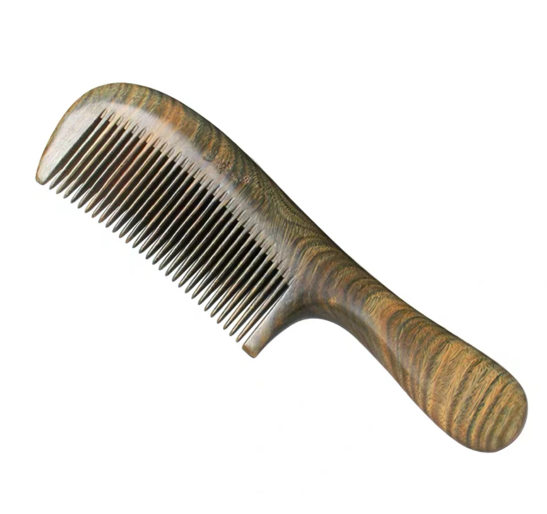 绿檀整木按摩梳清洁梳多功能纯手工绿檀梳