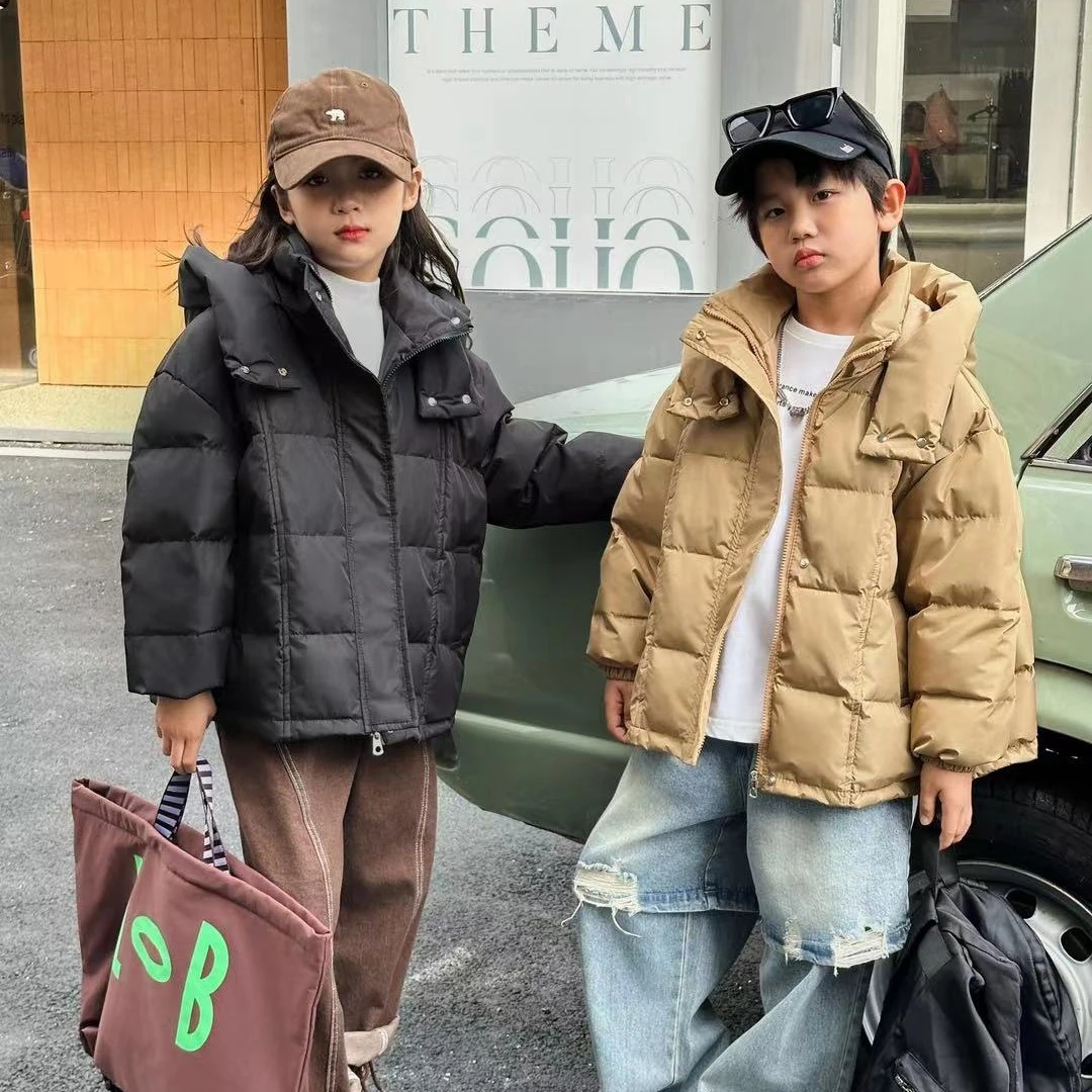 H3-3035冬款儿童羽绒服时尚百搭宽松中长款保暖冬季加厚
