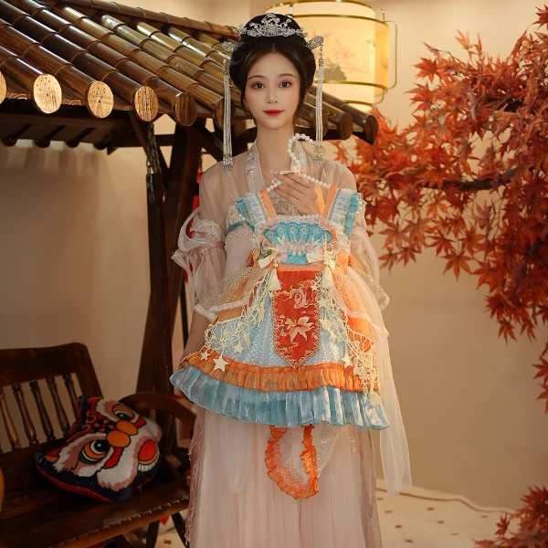 女童四季汉服连衣裙儿童新款中国风洋气女孩裙子中大童古风仙女裙