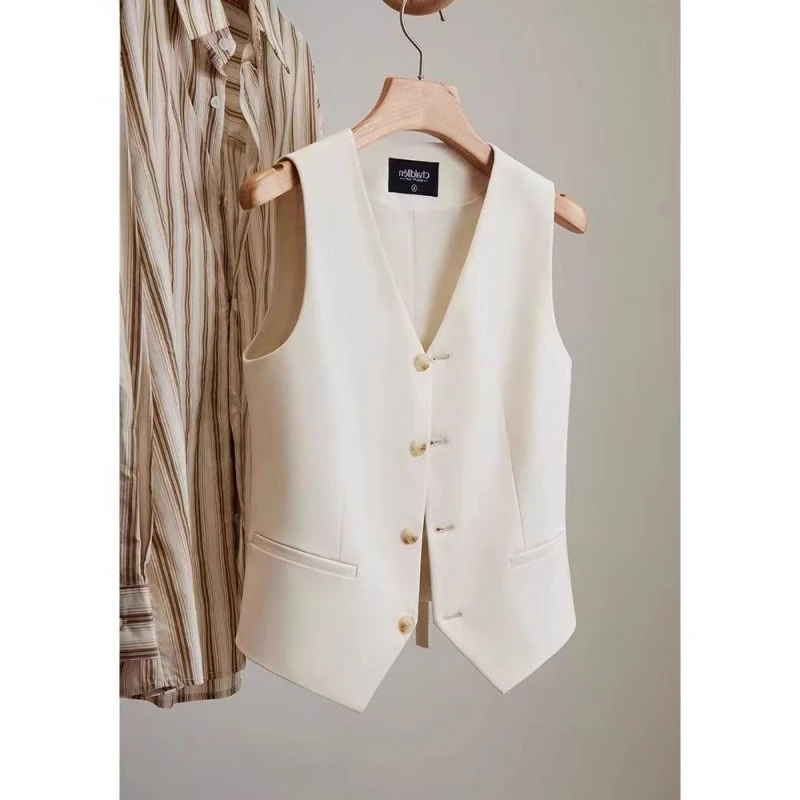 V领西装马甲女夏季新款休闲外穿高级感背心无袖上衣春秋款潮女款