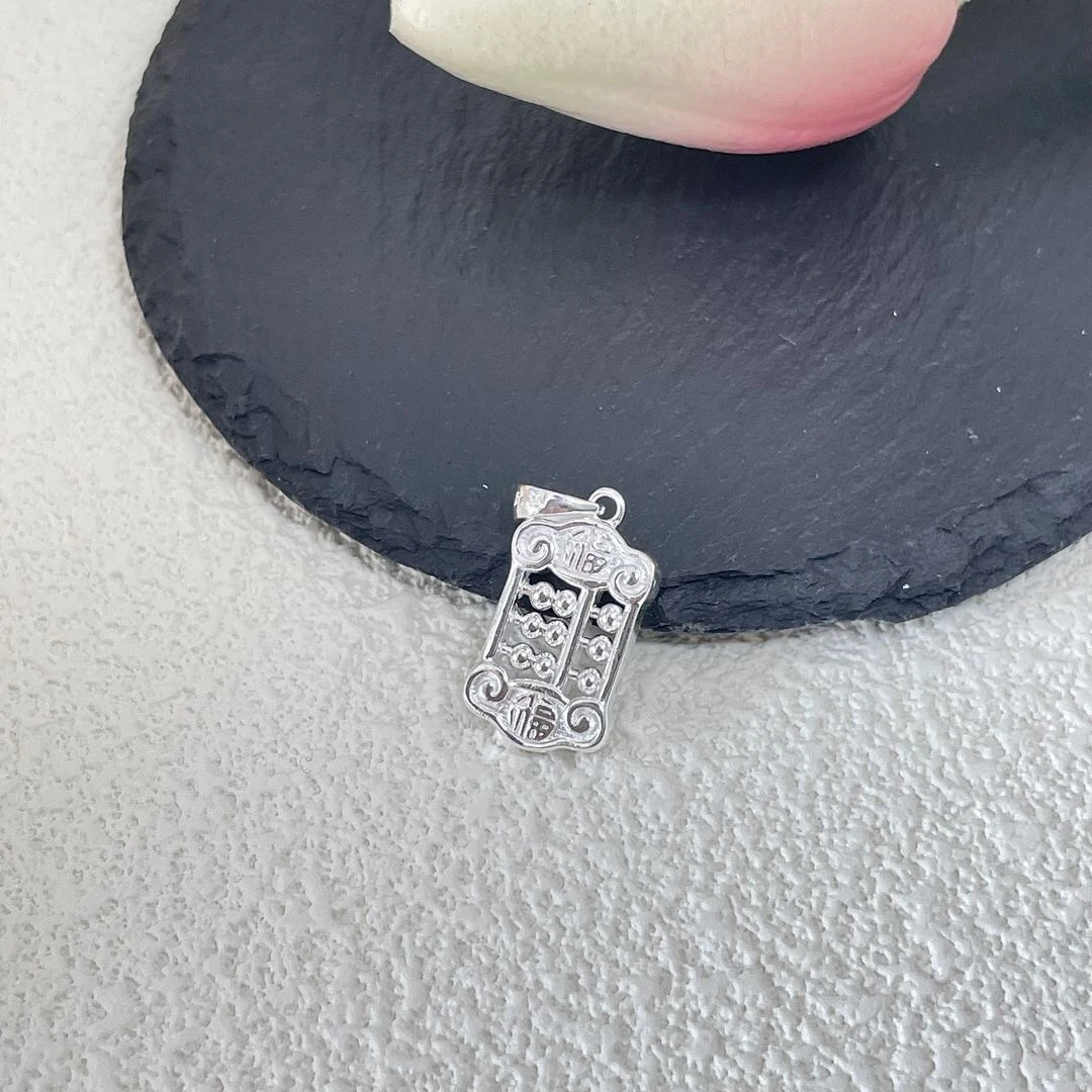 吊坠足银 算盘吊坠 足银990 简约单吊坠 D28