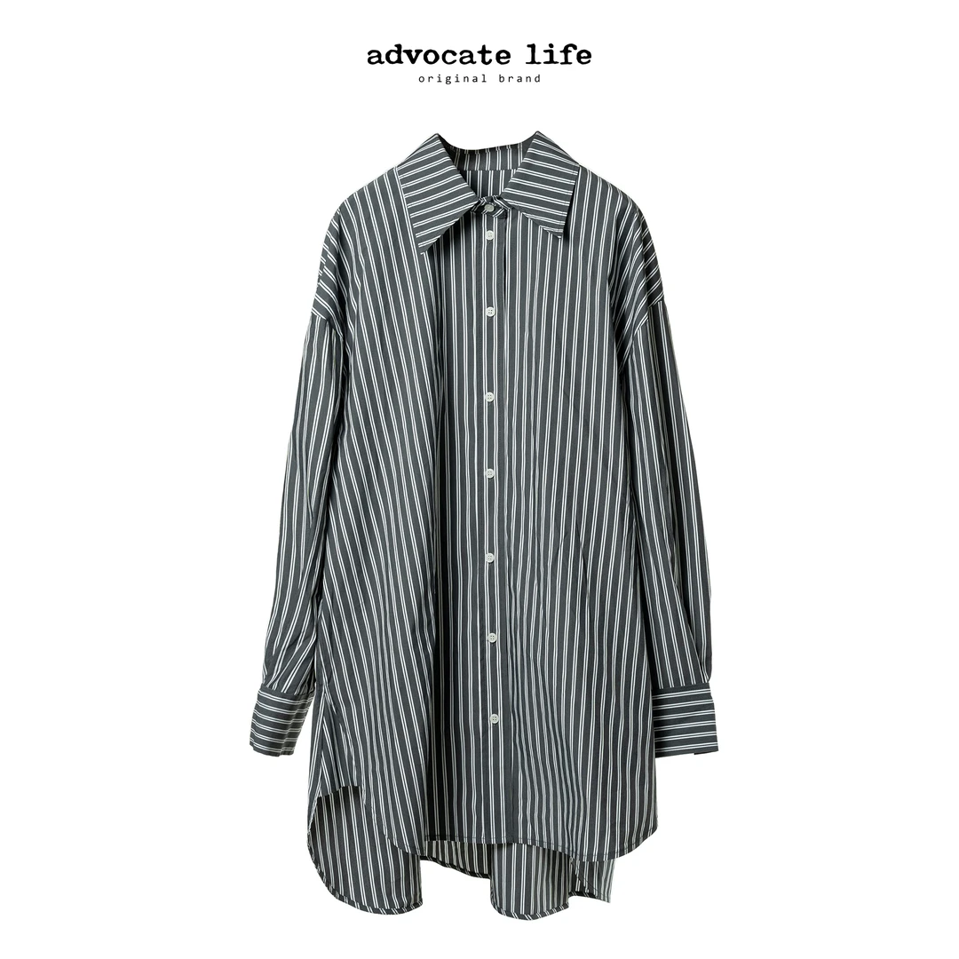 Advocatelife 2024新品百搭设计师款条纹新款长袖女衬衣 HQ121364