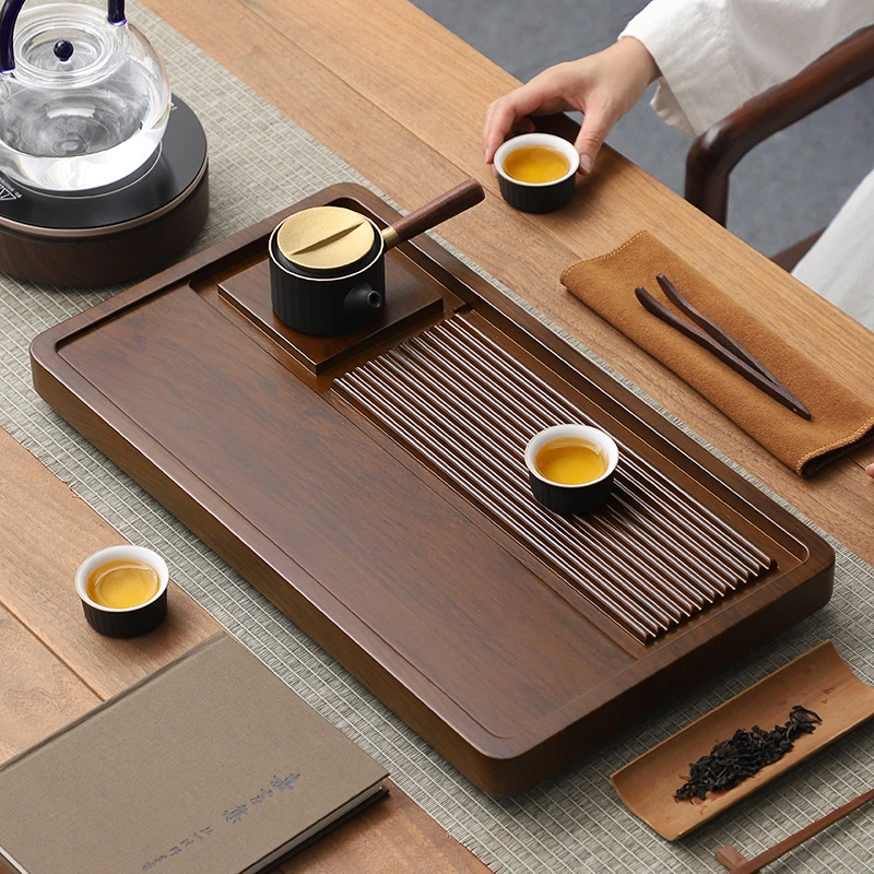 整块高端茶盘家用实木办公室排水小型干泡茶台茶海简易功夫泡茶台