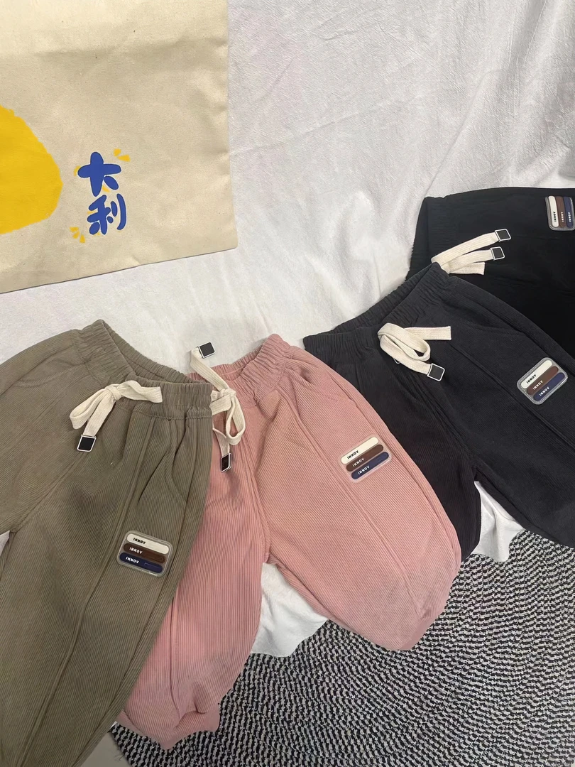 小童裤子外穿加绒秋冬款2023新款韩版小童百搭休闲裤儿童ol冬季