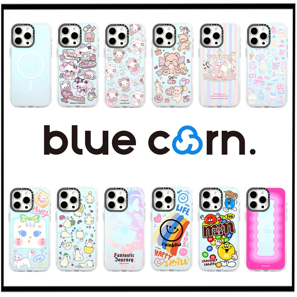 Bluecorn炫彩蓝合集渐变边框适用iPhone15/14/13磁吸防摔手机壳