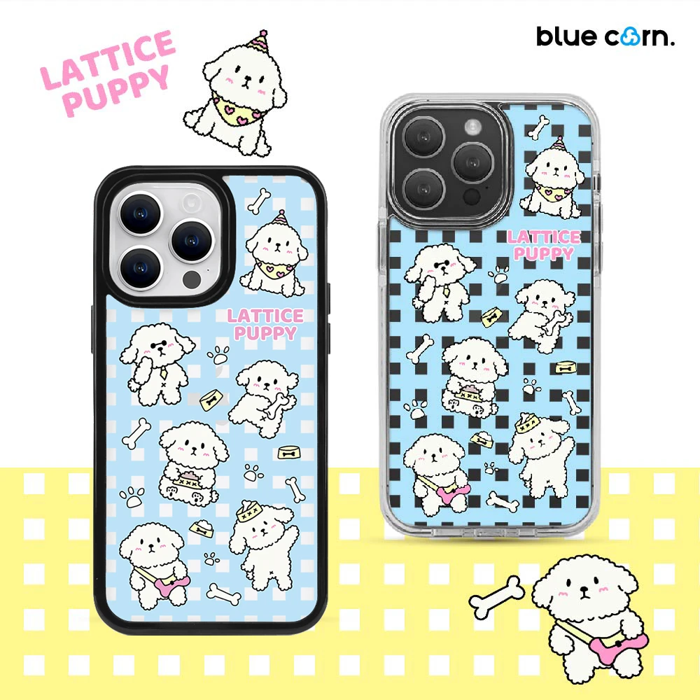 【张嘻嘻专属】bluecorn棋盘格小白狗适用苹果iPhone15/14/13手机壳