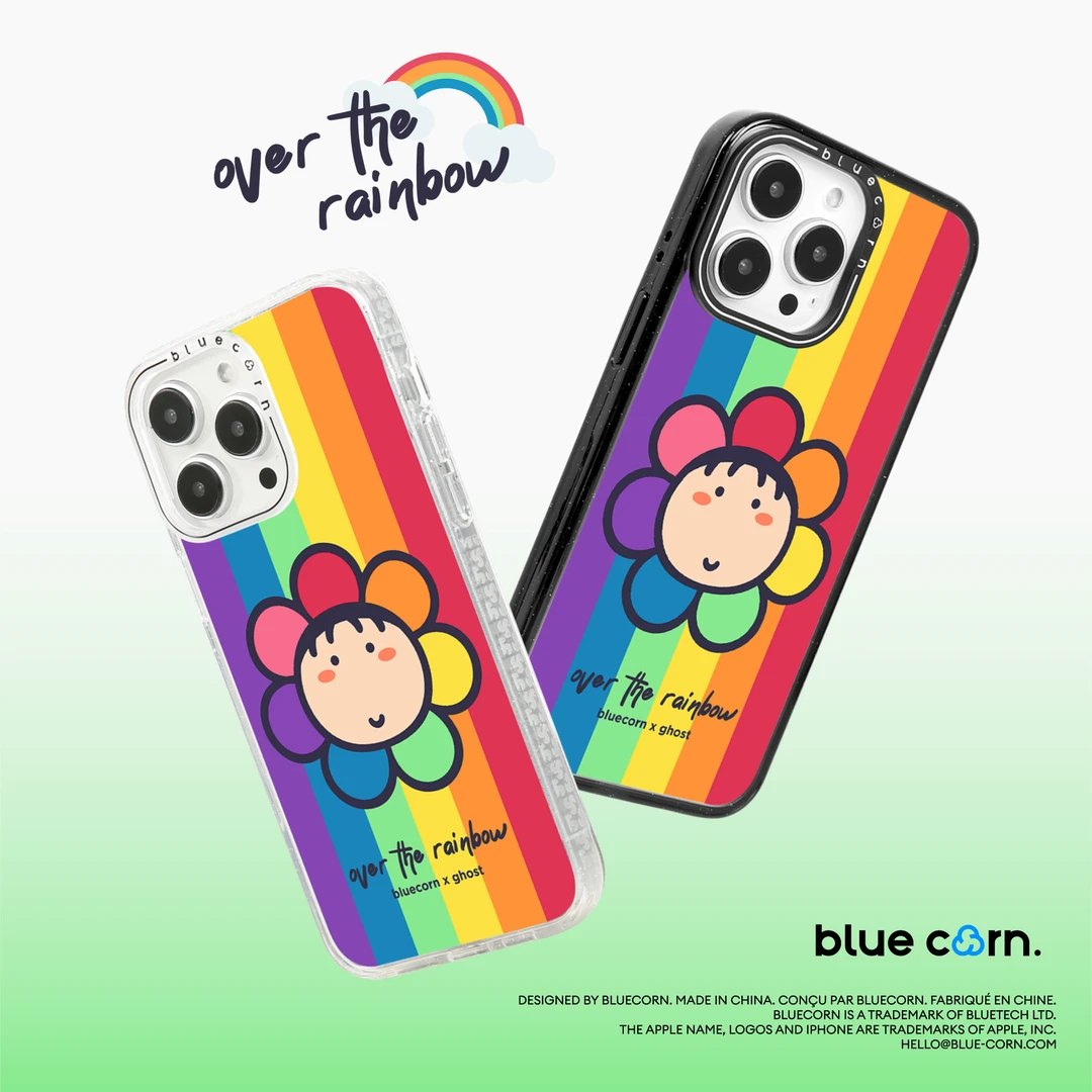 Bluecorn联名ghost小蔻七彩花适用于iPhone16/15/14/pro手机壳