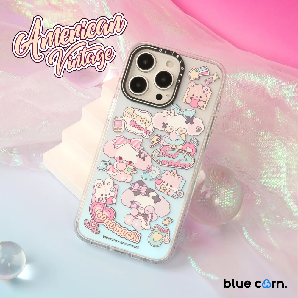 Bluecorn联名nonomochi美式复古适用于苹果iPhone16/15/14手机壳