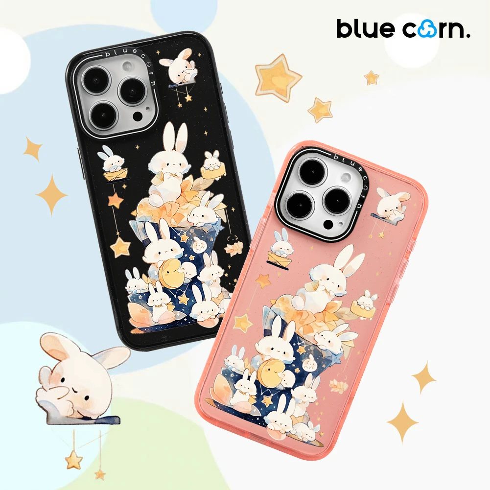 Bluecorn摘星星的财财兔适用于苹果iPhone16/15/14/Pro/Max手机壳