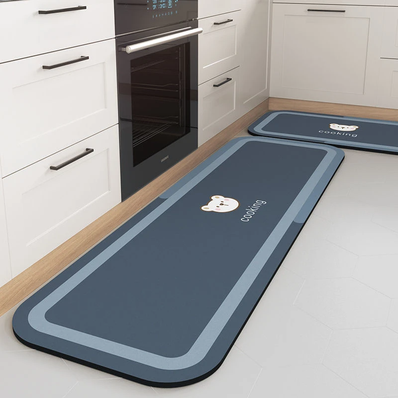 硅藻泥厨房地垫防滑吸油吸水地毯家用耐脏可擦免洗脚垫长条可定制