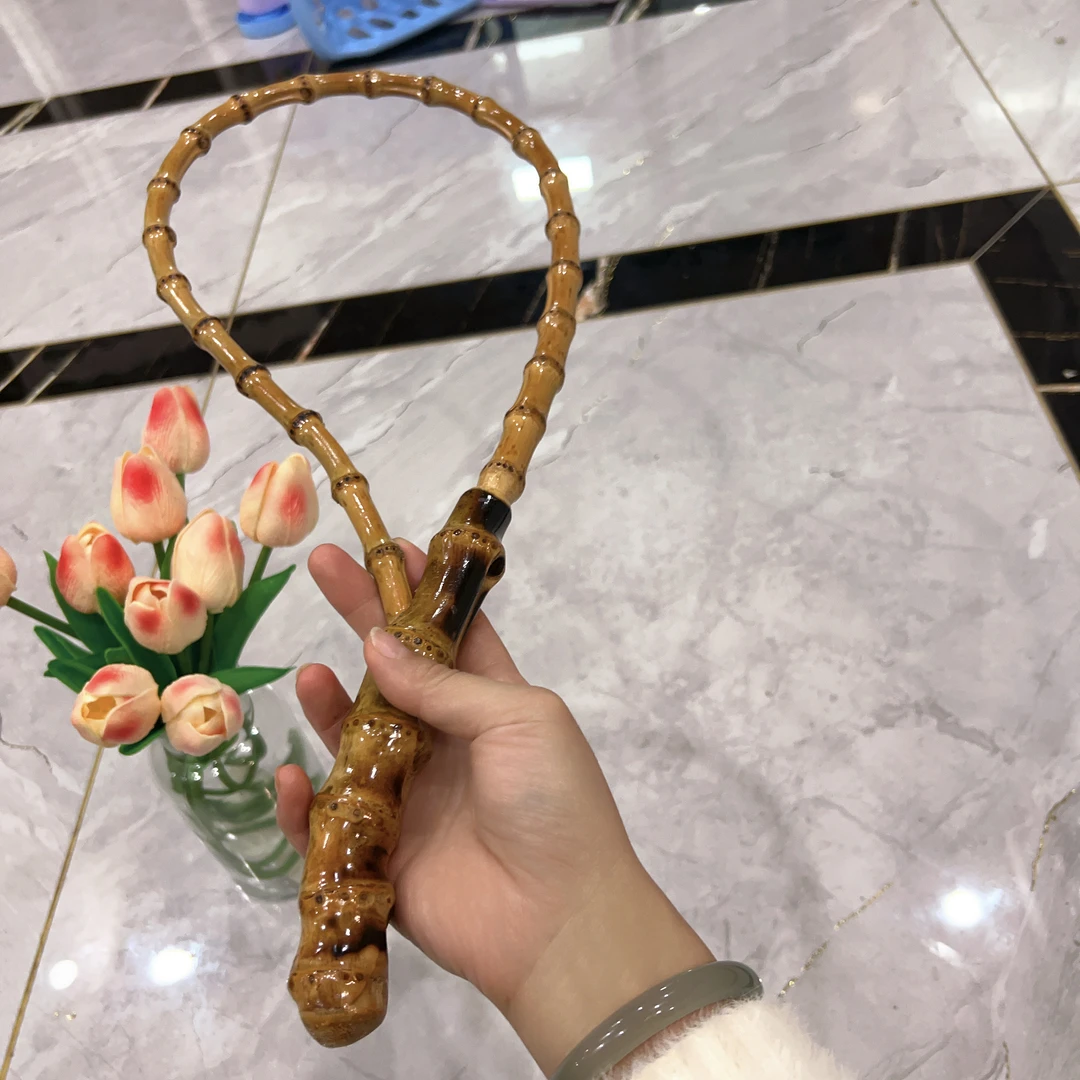 全竹根鱼网抄架精品大头手柄抄网架竹兜手柄抄网架金竹根一体架