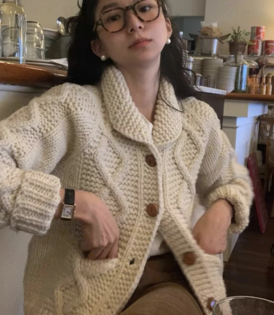 八N韩版加厚毛衣针织开衫外套