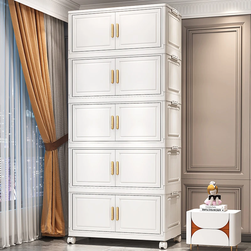 安家日记【面宽60破价】折叠收纳柜双开门置物柜儿童收纳移动书柜