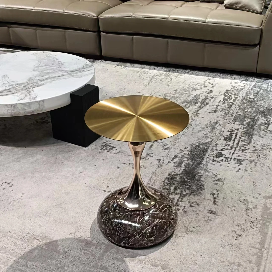 北欧沙发边柜客厅家用小茶几圆形简约角几不锈钢床头边几轻奢网红