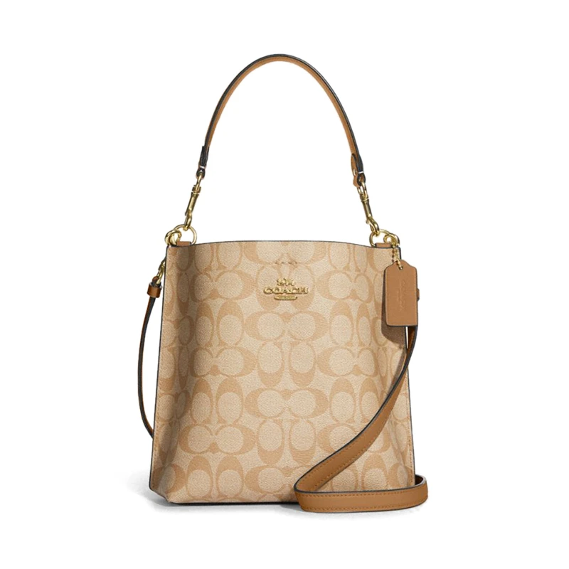 COACH/蔻驰MOLLIE女士经典印花单肩斜挎包水桶包 CA582 美国直邮