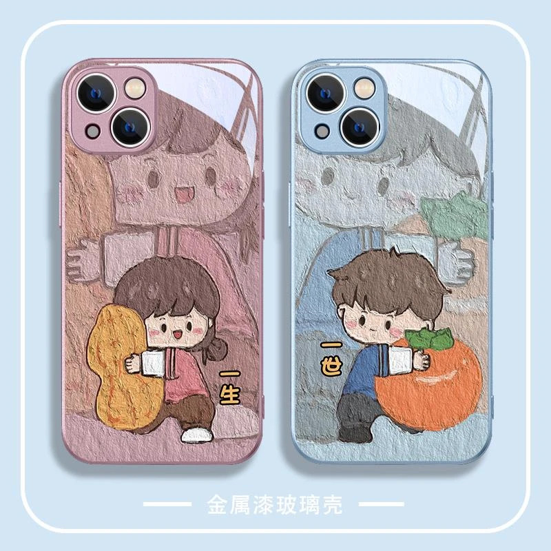 适配苹果/OPPO/VIVO/荣耀/华为/小米手机壳情侣一生一世创意可爱