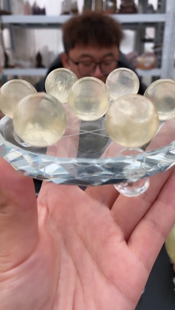 【闪购商品】水晶摆件未镶嵌黄水晶七星盘微瑕款