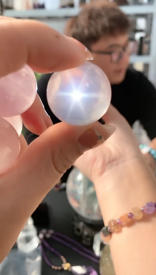 【闪购商品】水晶摆件未镶嵌六芒星粉球一颗9.9