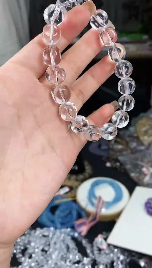 【闪购商品】水晶手串未镶嵌白水晶【冰块珠】手串88