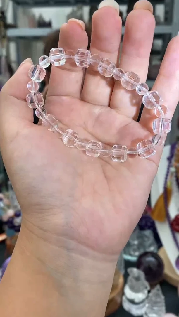 【闪购商品】水晶手串未镶嵌白水晶方糖手串29.9