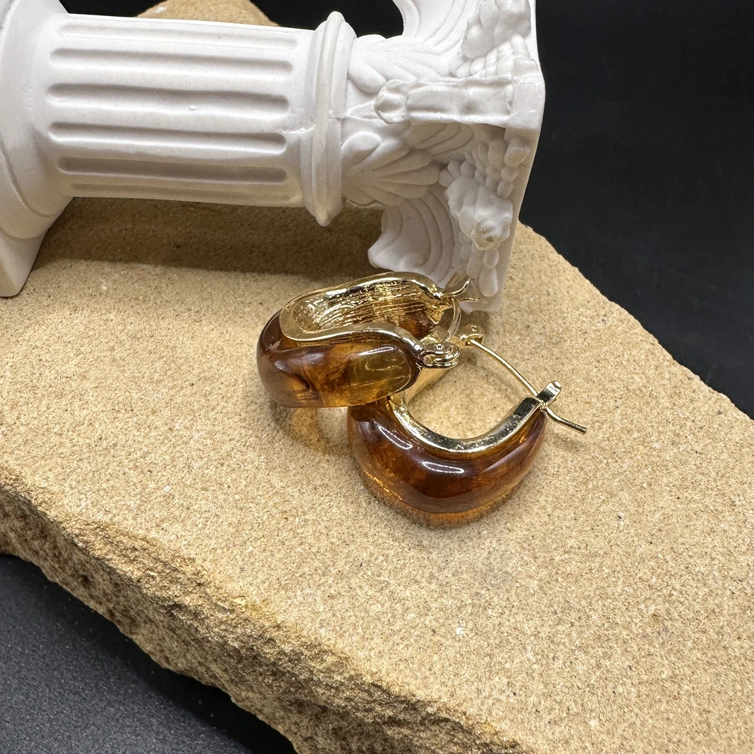 铜合金耳饰 0716 Acc-483秋冬新款 法式复古金属风高级氛围感耳饰