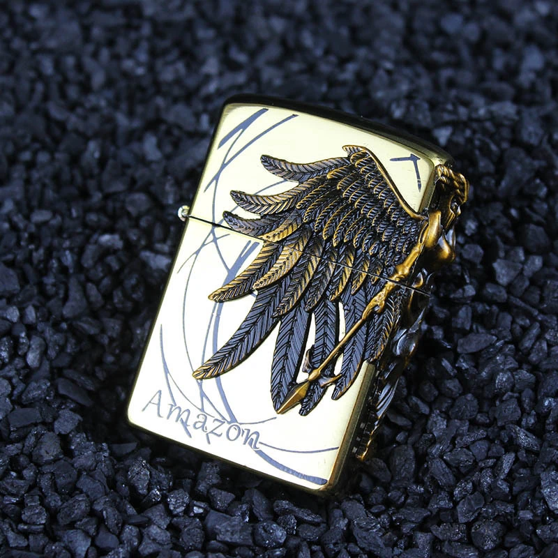 亚马逊女战士煤油打火机浮 金色女战士（不含煤油）B