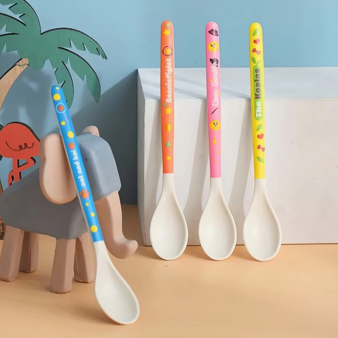 竹纤维婴儿宝宝辅食家用饭勺子小勺子适合婴幼儿3-18个月宝宝勺子