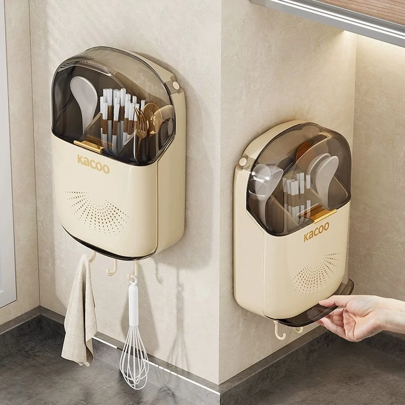 筷子笼家用筒置物架收纳盒壁挂式筷笼沥水篓快子桶餐具桶勺子厨房
