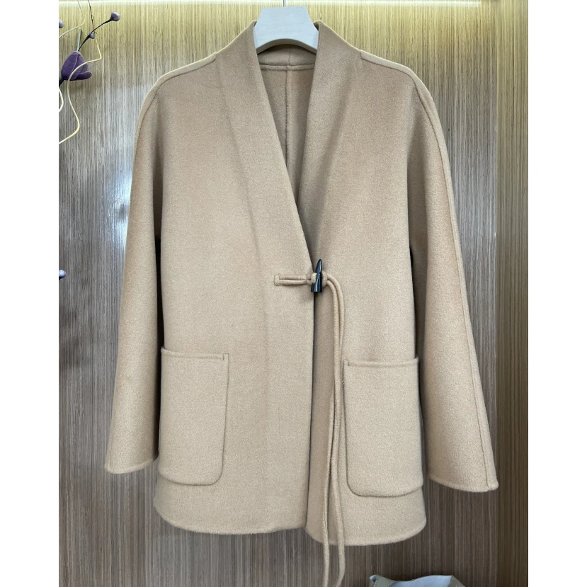 【管公子定制】新款时尚休闲气质百搭设计师短款女士秋冬毛呢短外套