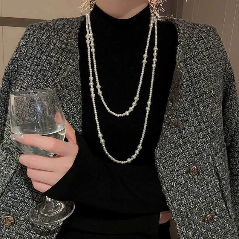 非金属仿珍珠项链 03-34毛衣链