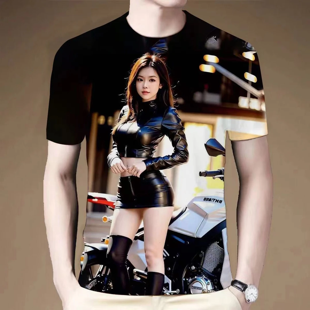 夏季短袖圆领t恤男短袖男休闲T恤短袖t恤印花个性机车上衣网红