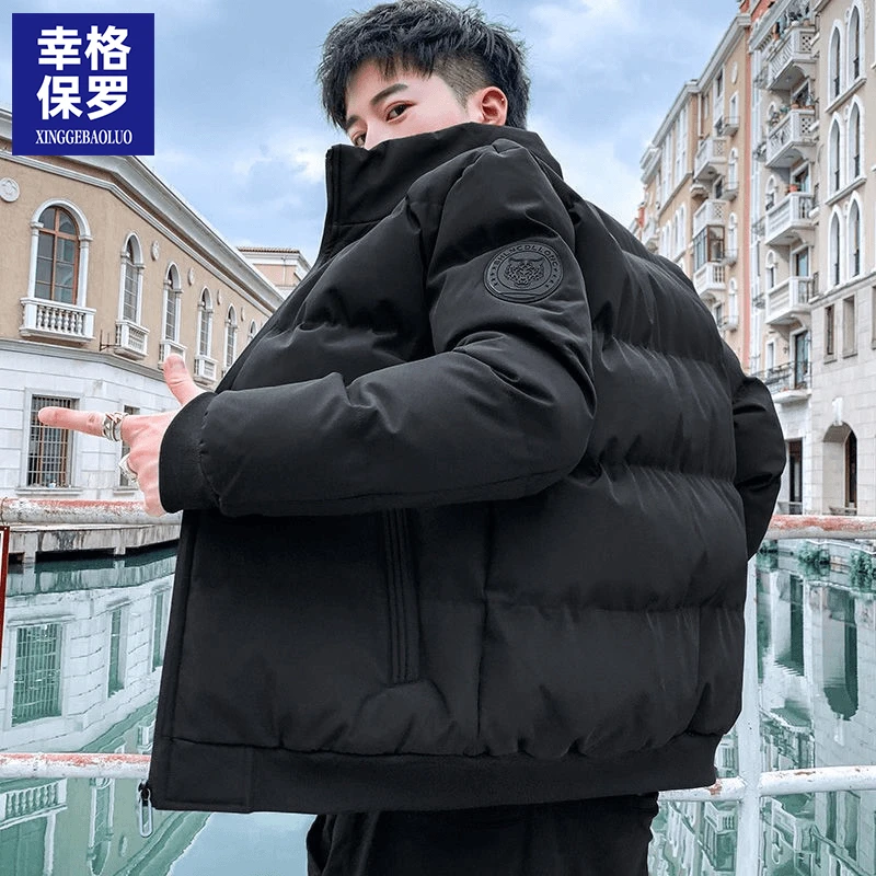 幸格保罗棉衣男士2025冬季宽松百搭棉服加厚保暖棉袄立领时尚外套