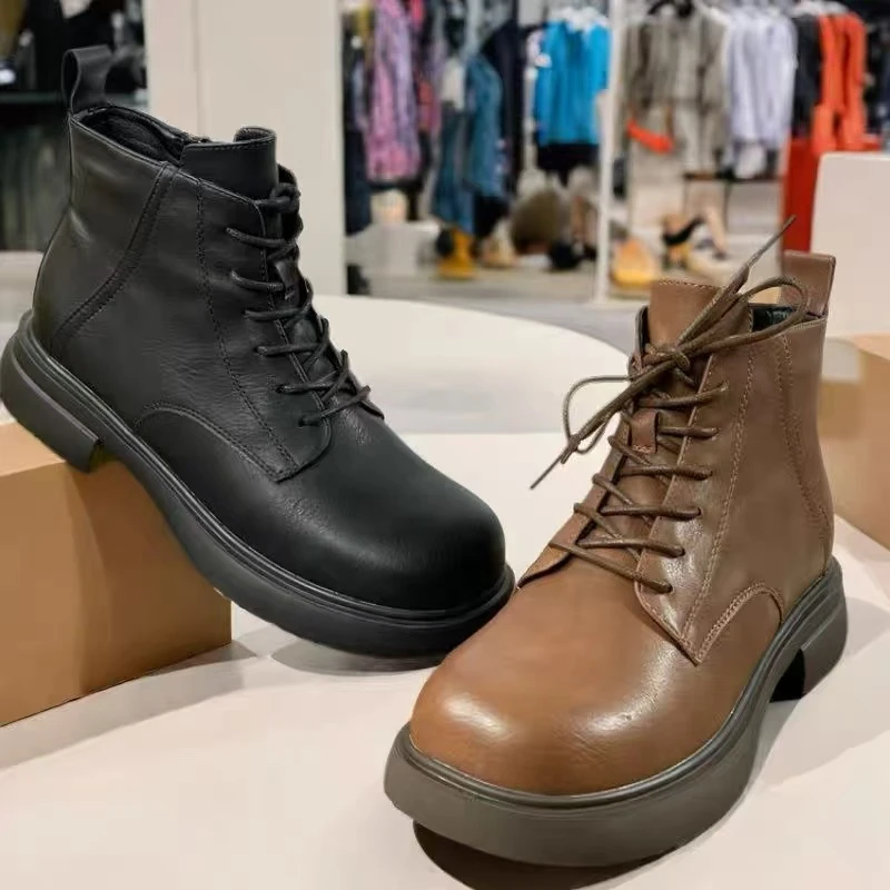 新款方头粗跟舒适厚底不累脚百搭款长款女靴128-61