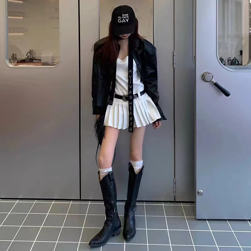 新款方头粗跟舒适厚底不累脚百搭款长款女靴3237-1